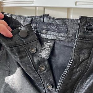 DKNY vintage Leather Pants Mens 34
